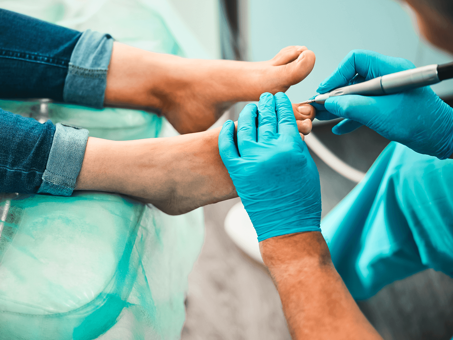 Podiatrist working on nails